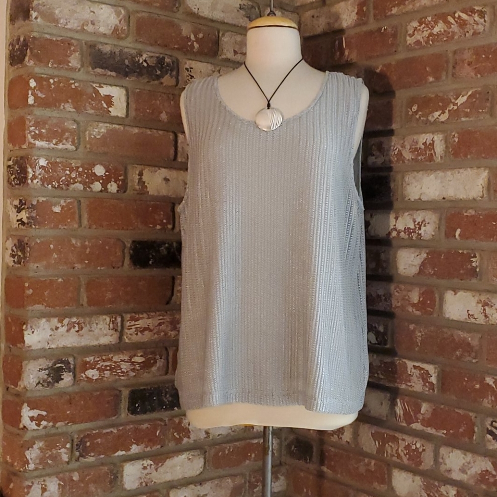 Chico's Sz3 NWT Silver Sparkle Sleeveless Tank